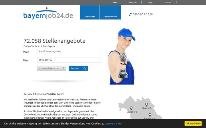 Screenshot of bayernjob24.de