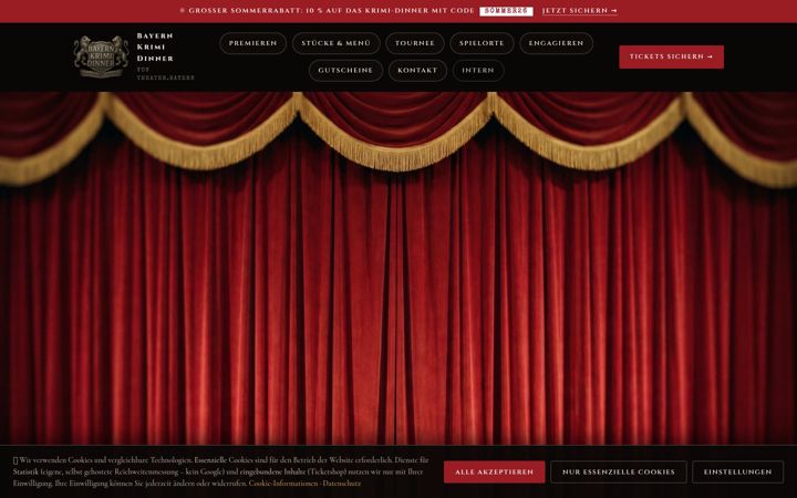 Screenshot of bayernkrimidinner.de