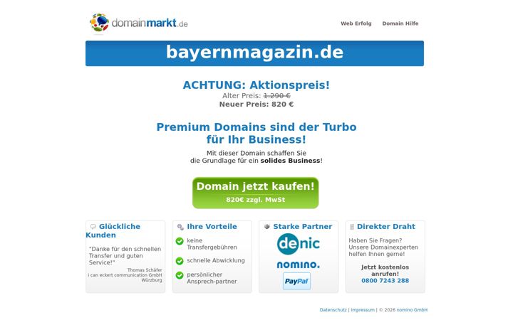 Screenshot of bayernmagazin.de