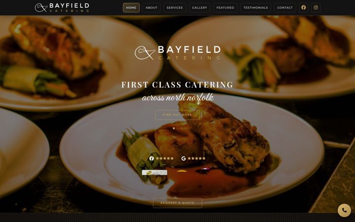 Screenshot of bayfieldcatering.co.uk
