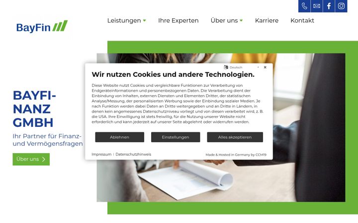 Screenshot of bayfin.de