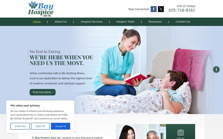 Screenshot of bayhospicecare.com
