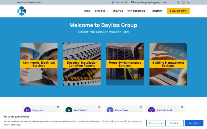 Screenshot of baylissgroup.co.uk