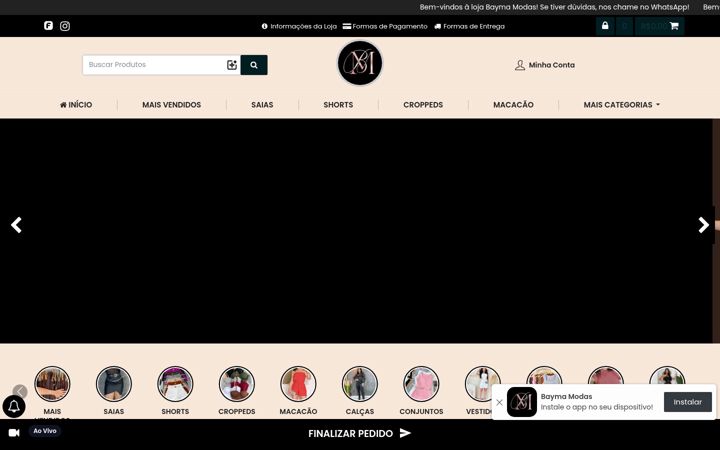 Screenshot of baymamodas.com.br