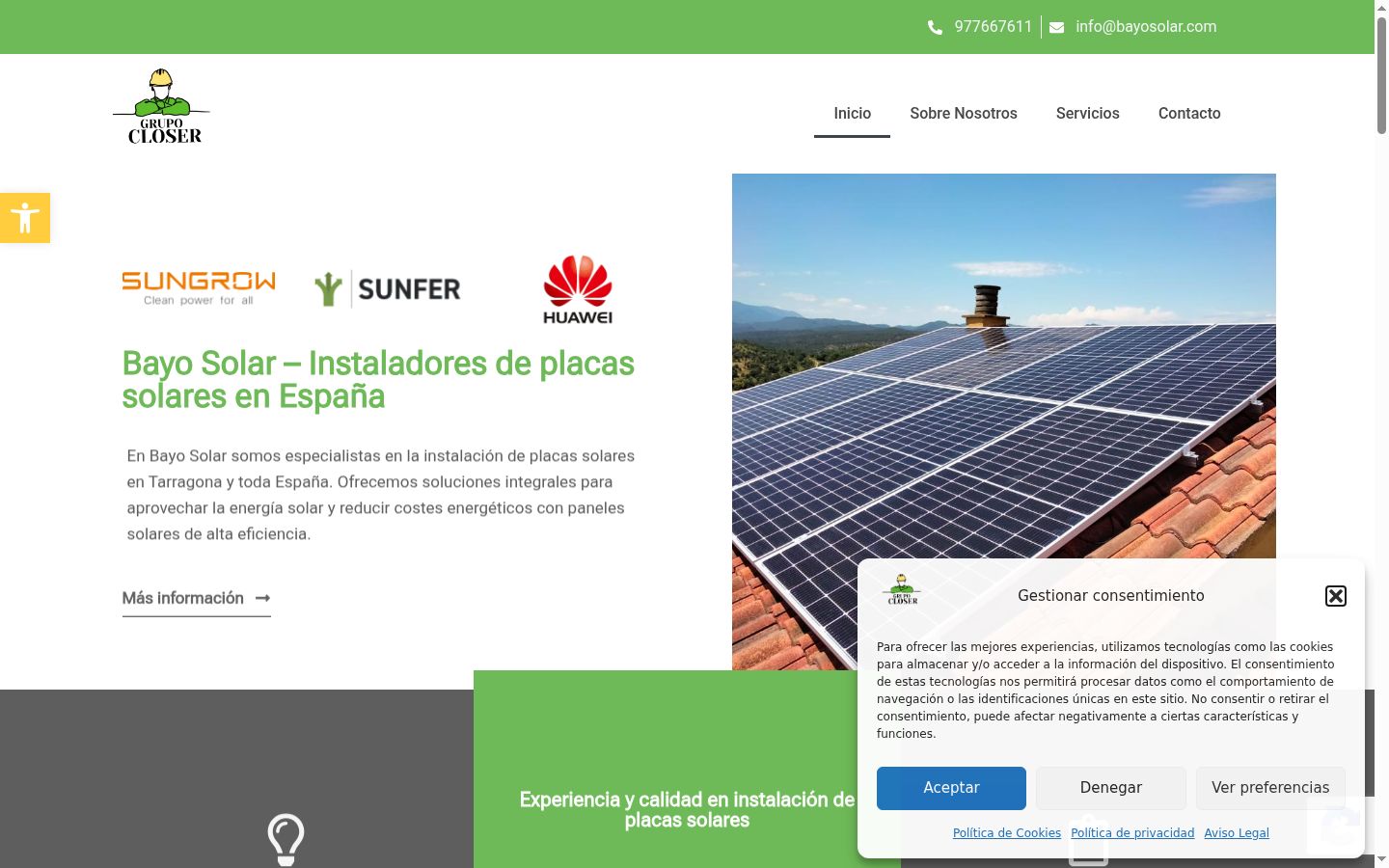 Screenshot del banner di consenso mostrato prima di qualsiasi interazione