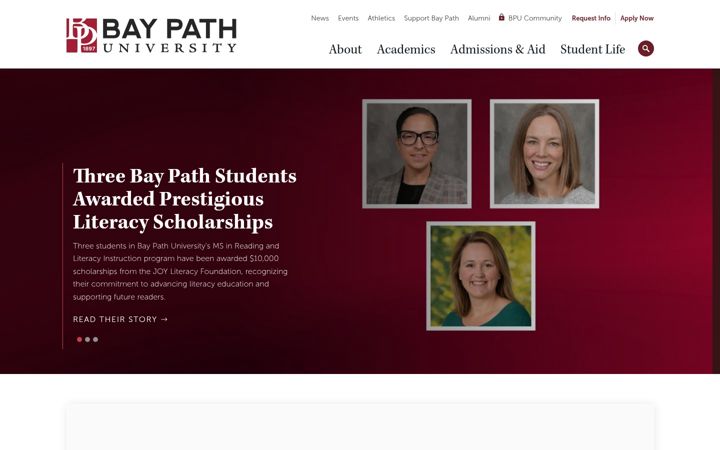 Екранна снимка на baypath.edu