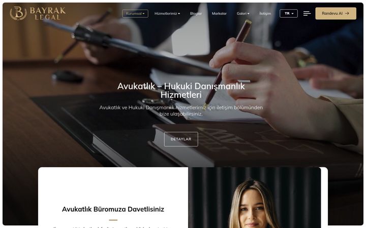 Ekrānuzņēmums no bayraklegal.com.tr