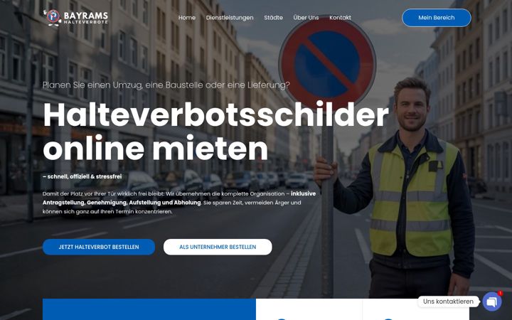 Screenshot of bayrams-halteverbote.de