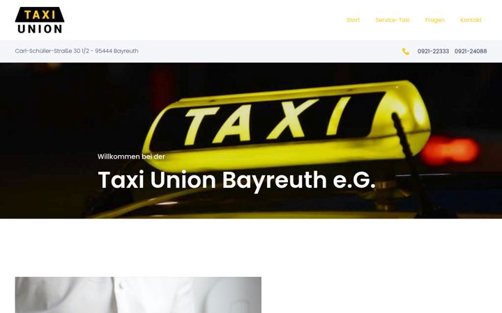 Screenshot di bayreuth-taxi.de