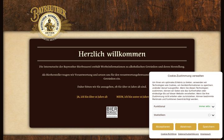 Screenshot of bayreuther-bier.de