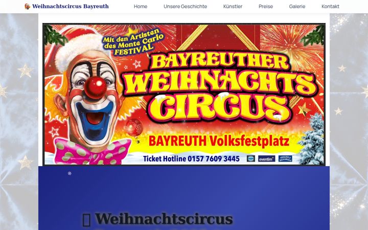 Snímek obrazovky bayreuther-weihnachtscircus.de