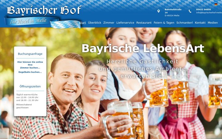 Screenshot of bayrischerhof-melle.de
