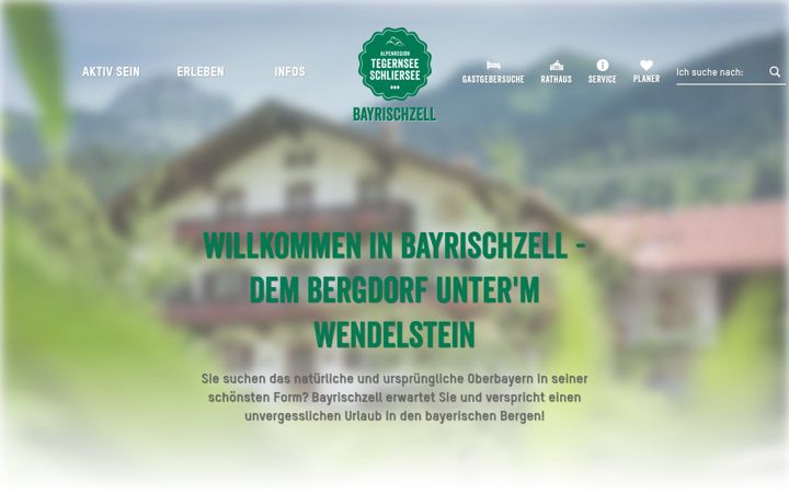 Snímek obrazovky bayrischzell.de