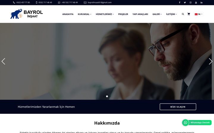 Screenshot of bayrolinsaat.com