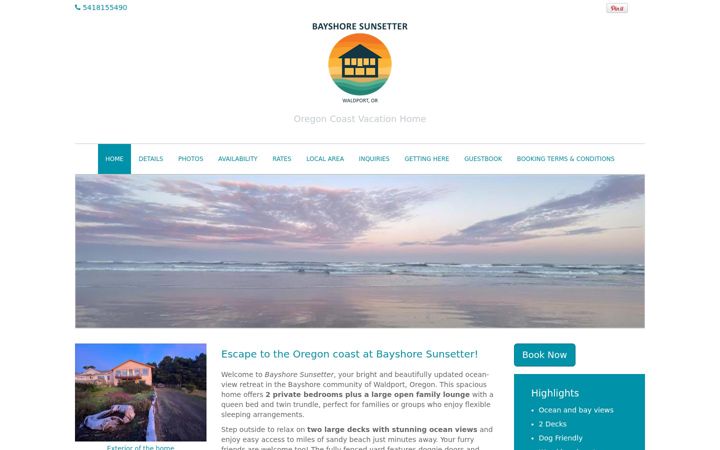 Screenshot of bayshoresunsetter.com