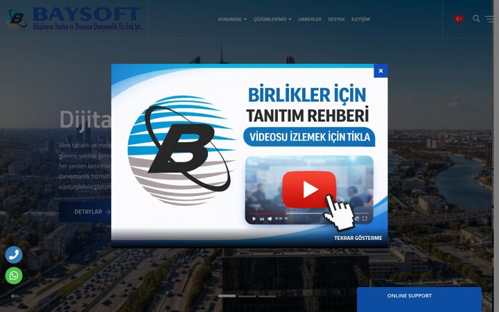 Screenshot of baysoft.com.tr