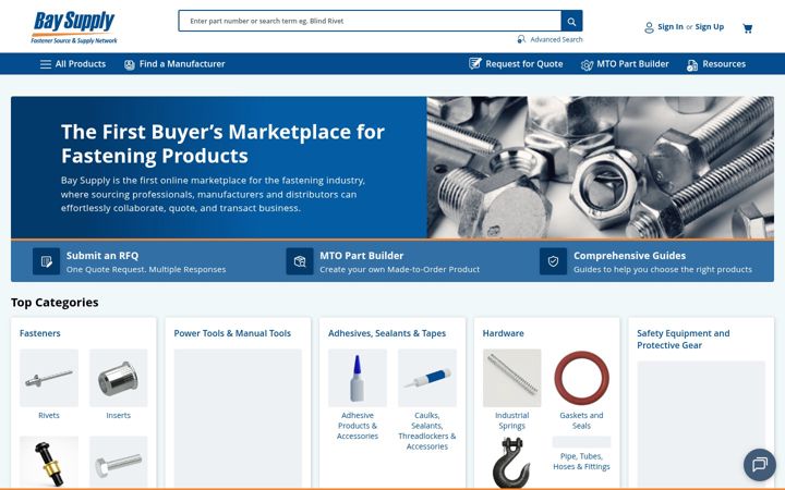 Screenshot of baysupply.com