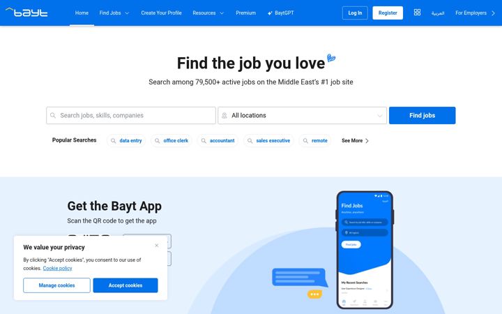 Screenshot του bayt.com