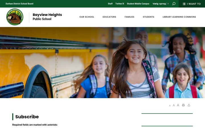 Screenshot of bayview-subscribe.ddsb.ca