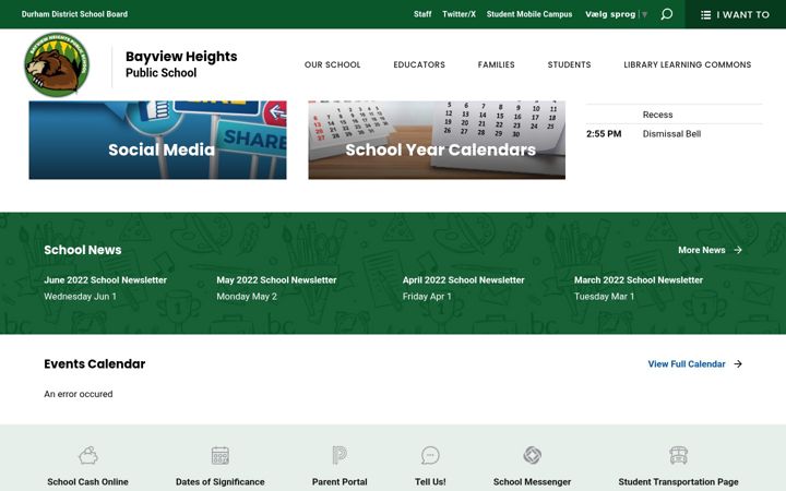 Screenshot of bayview.ddsb.ca