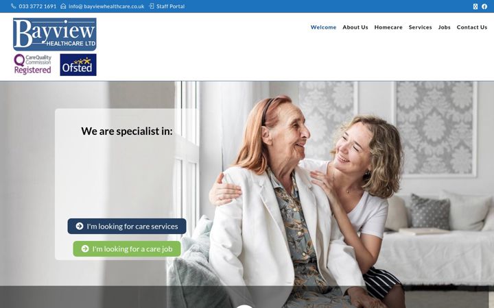 Zrzut ekranu bayviewhealthcare.co.uk