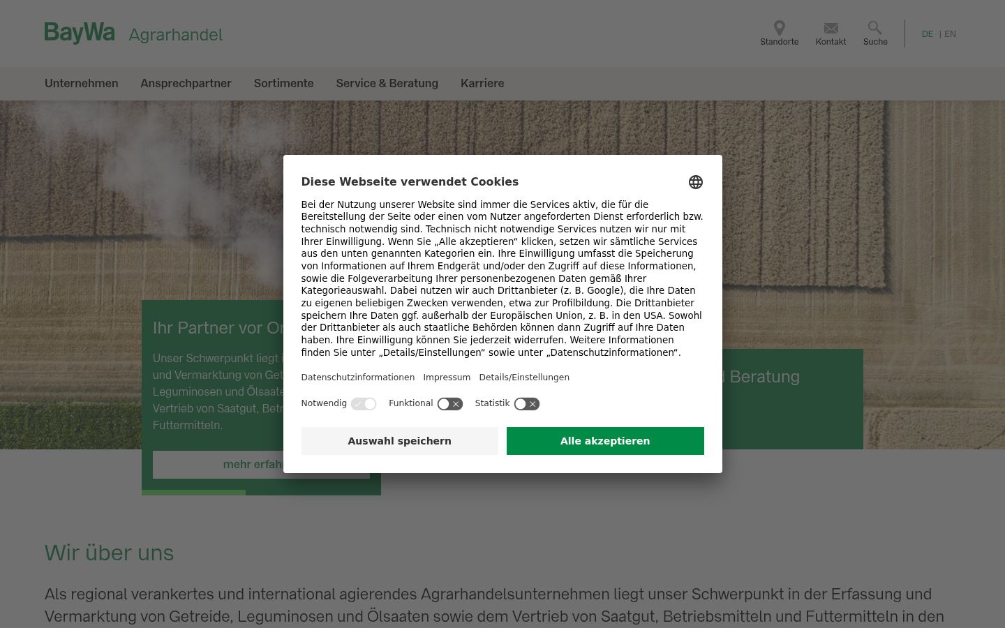 Screenshot tal-banner tal-kunsens muri qabel kwalunkwe interazzjoni