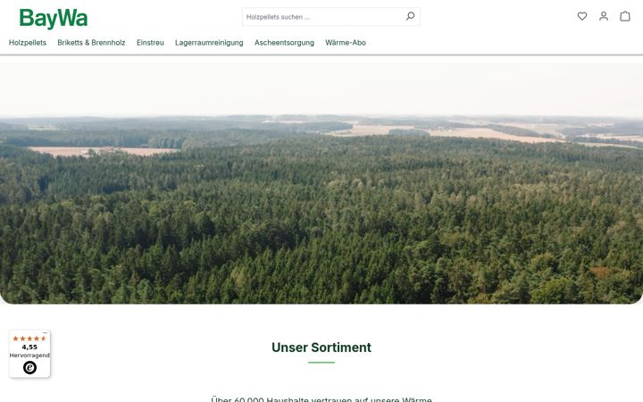 Screenshot of baywa-holzpellets.de
