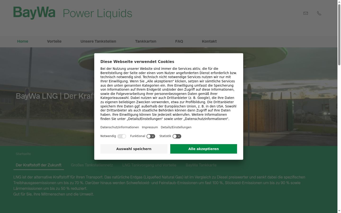 Screenshot of the consent banner shown before any interaction