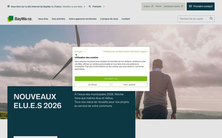 Screenshot of baywa-re.fr