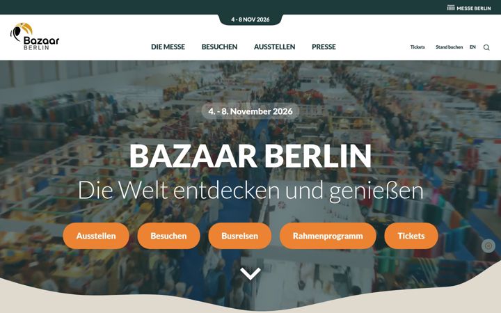 Screenshot of bazaar-berlin.de
