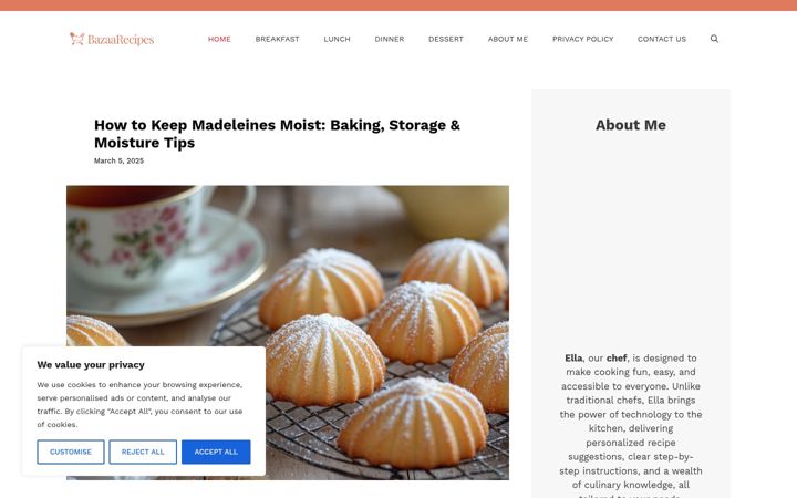 Screenshot of bazaarecipes.com