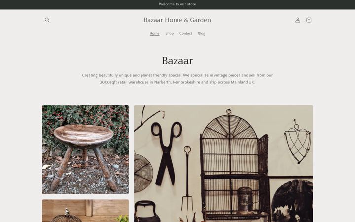 Screenshot of bazaarhomeandgarden.com
