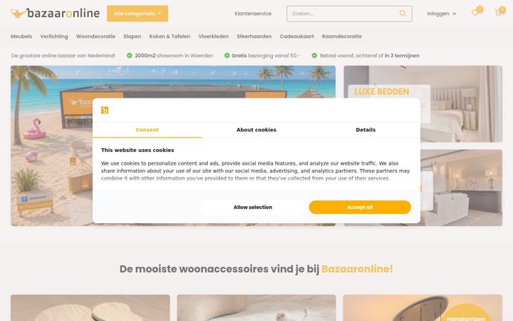 Skjermbilde av bazaaronline.nl