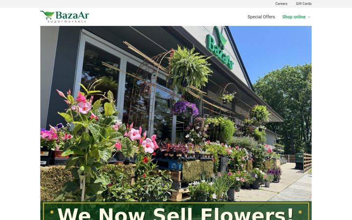 Screenshot of bazaarsupermarkets.com
