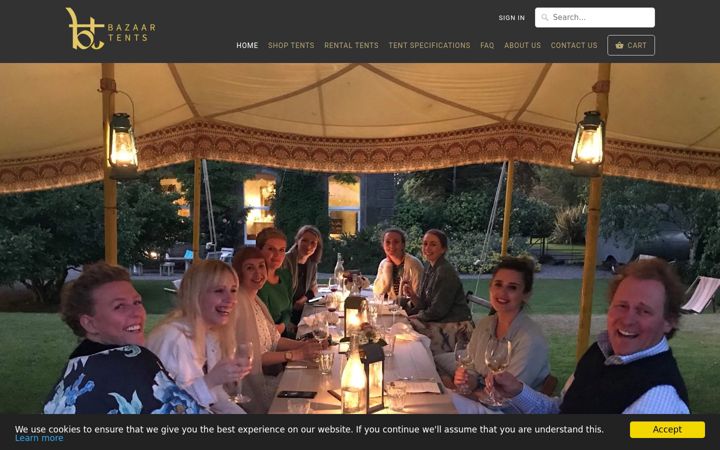 Screenshot of bazaartents.co.uk