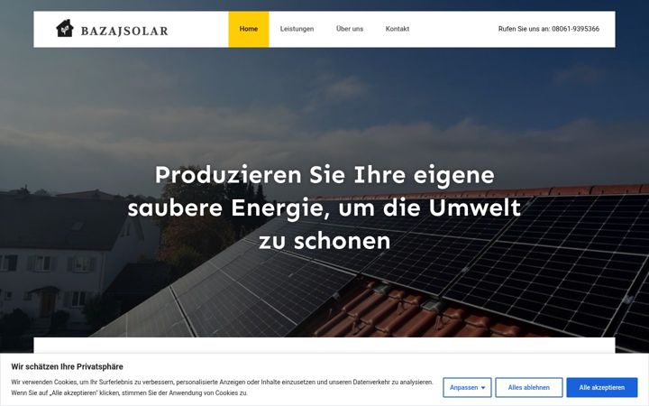 Screenshot of bazajsolar.de