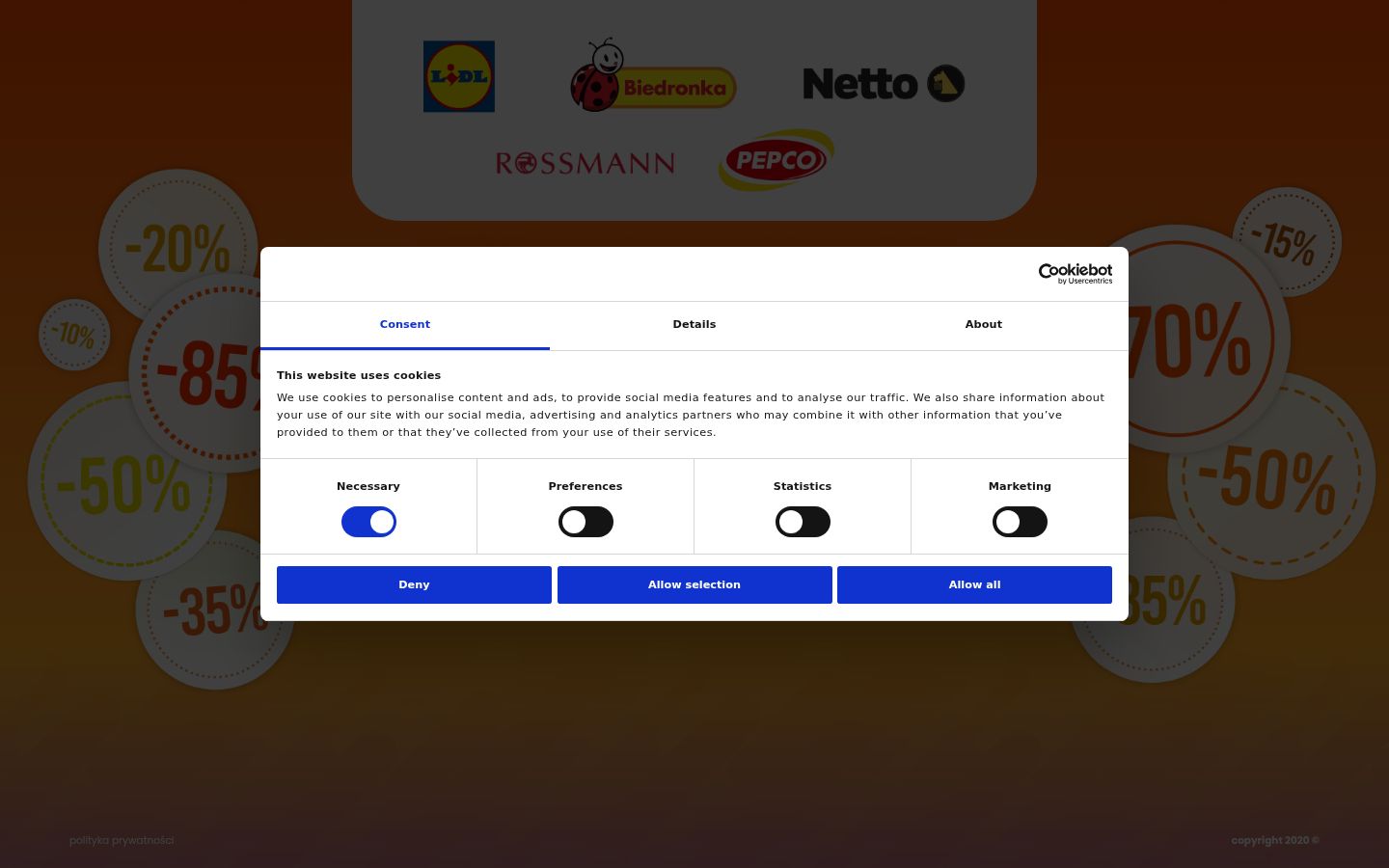 Screenshot tal-banner tal-kunsens muri qabel kwalunkwe interazzjoni