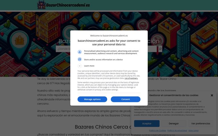 Screenshot of bazarchinocercademi.es