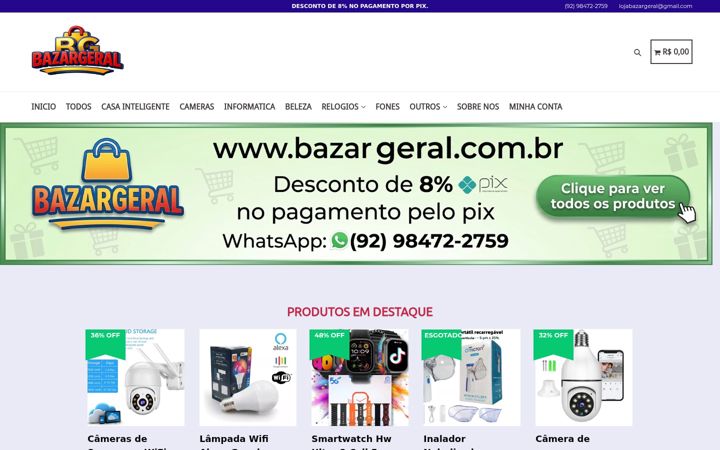 Screenshot of bazargeral.com.br