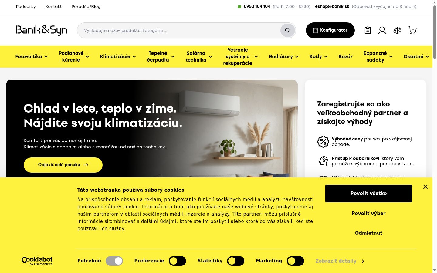 Screenshot del banner di consenso mostrato prima di qualsiasi interazione