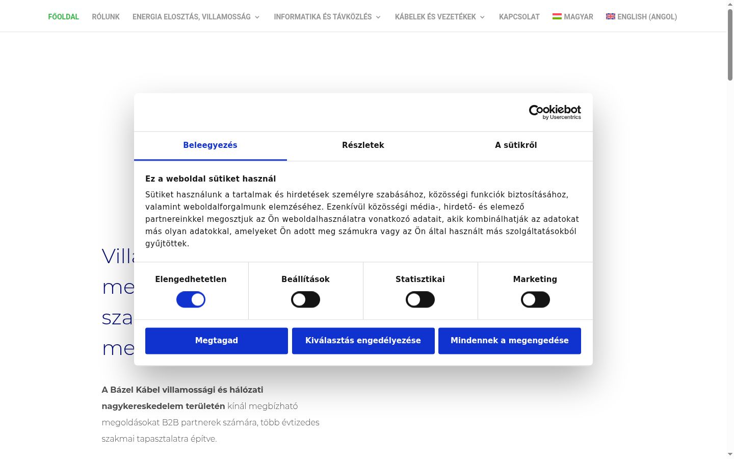 Captura de pantalla del banner de consentimiento mostrado antes de cualquier interacción