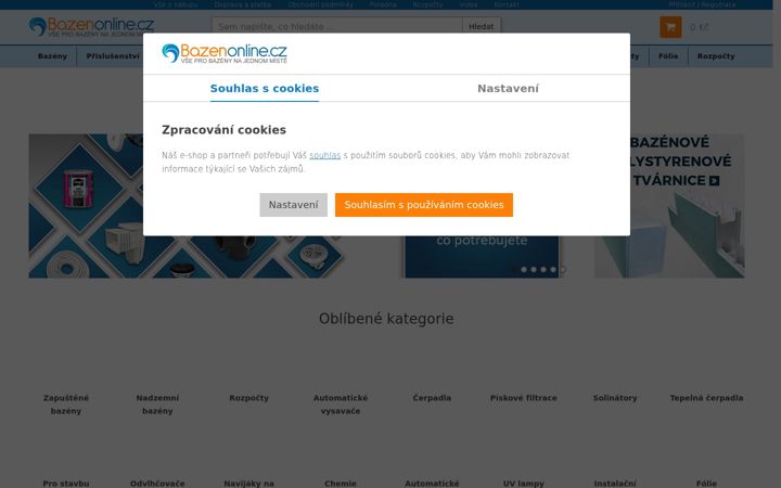 Screenshot of bazenonline.cz