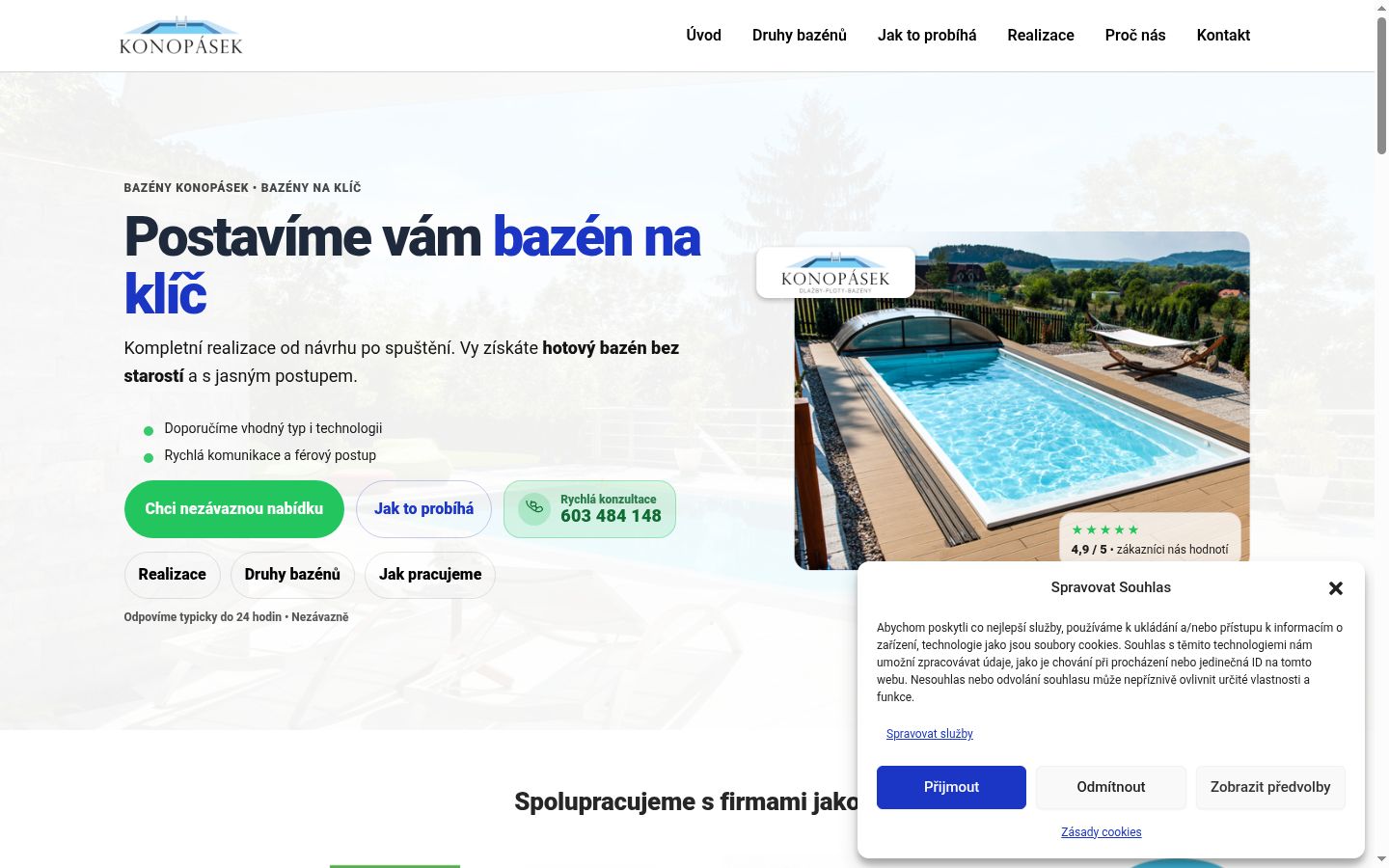 Snímek obrazovky baneru souhlasu zobrazeného před jakoukoli interakcí