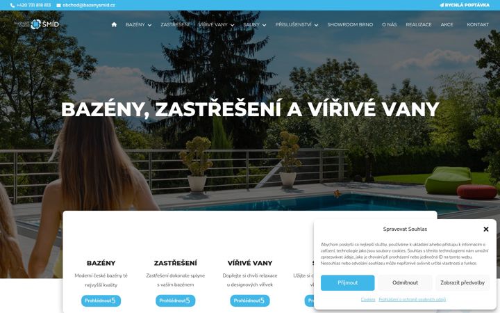 Screenshot ta' bazenysmid.cz