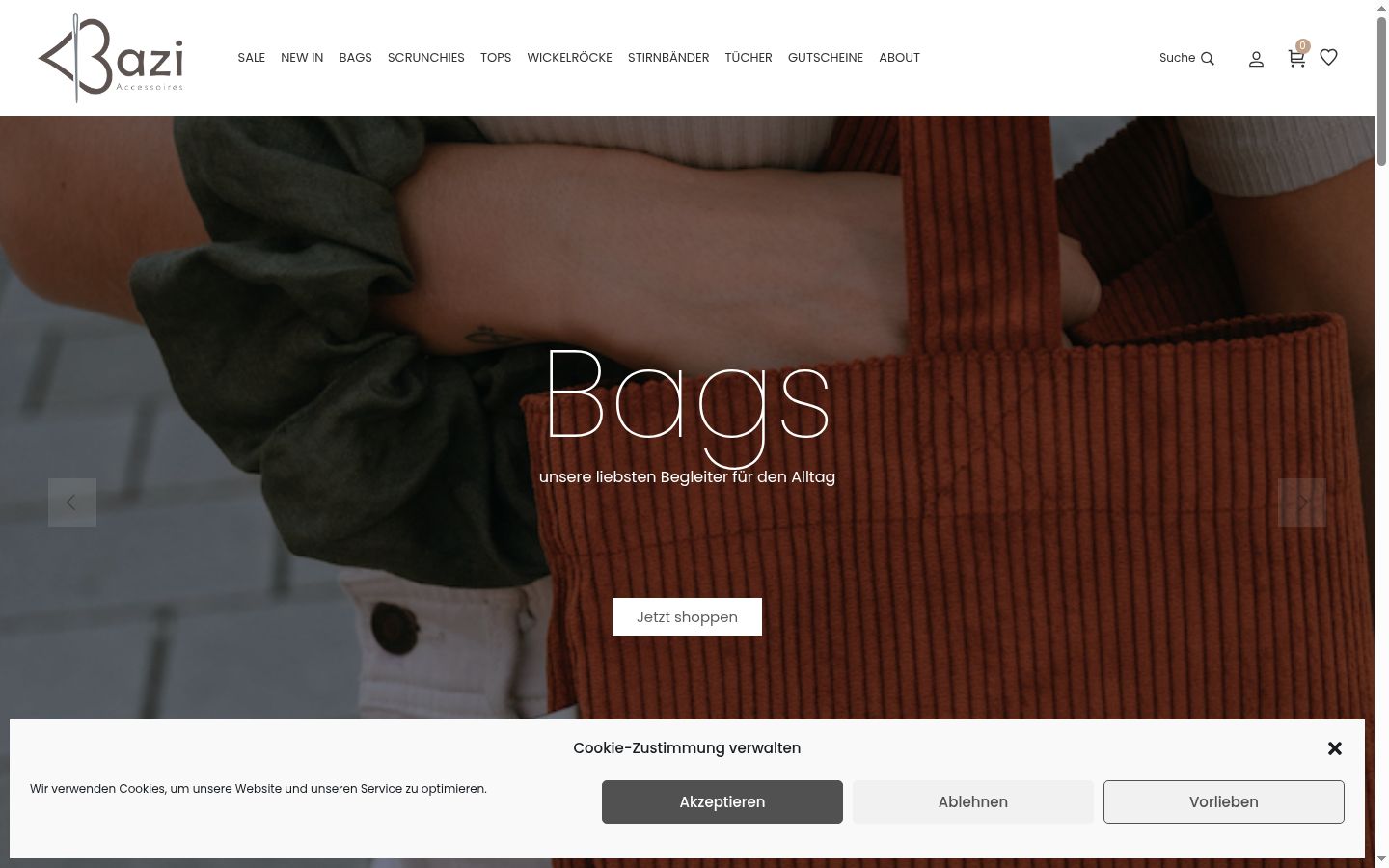 Screenshot of the consent banner shown before any interaction