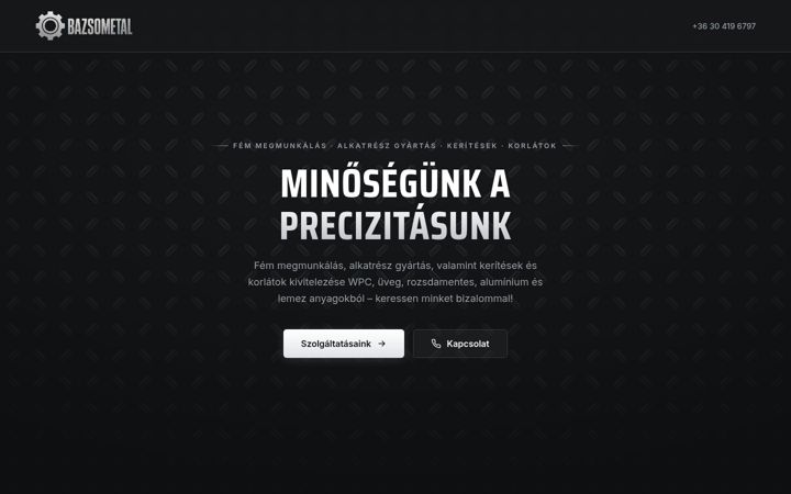 Screenshot of bazsometal.hu