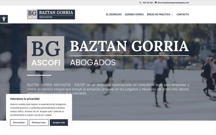 Screenshot of baztangorriaabogados.com