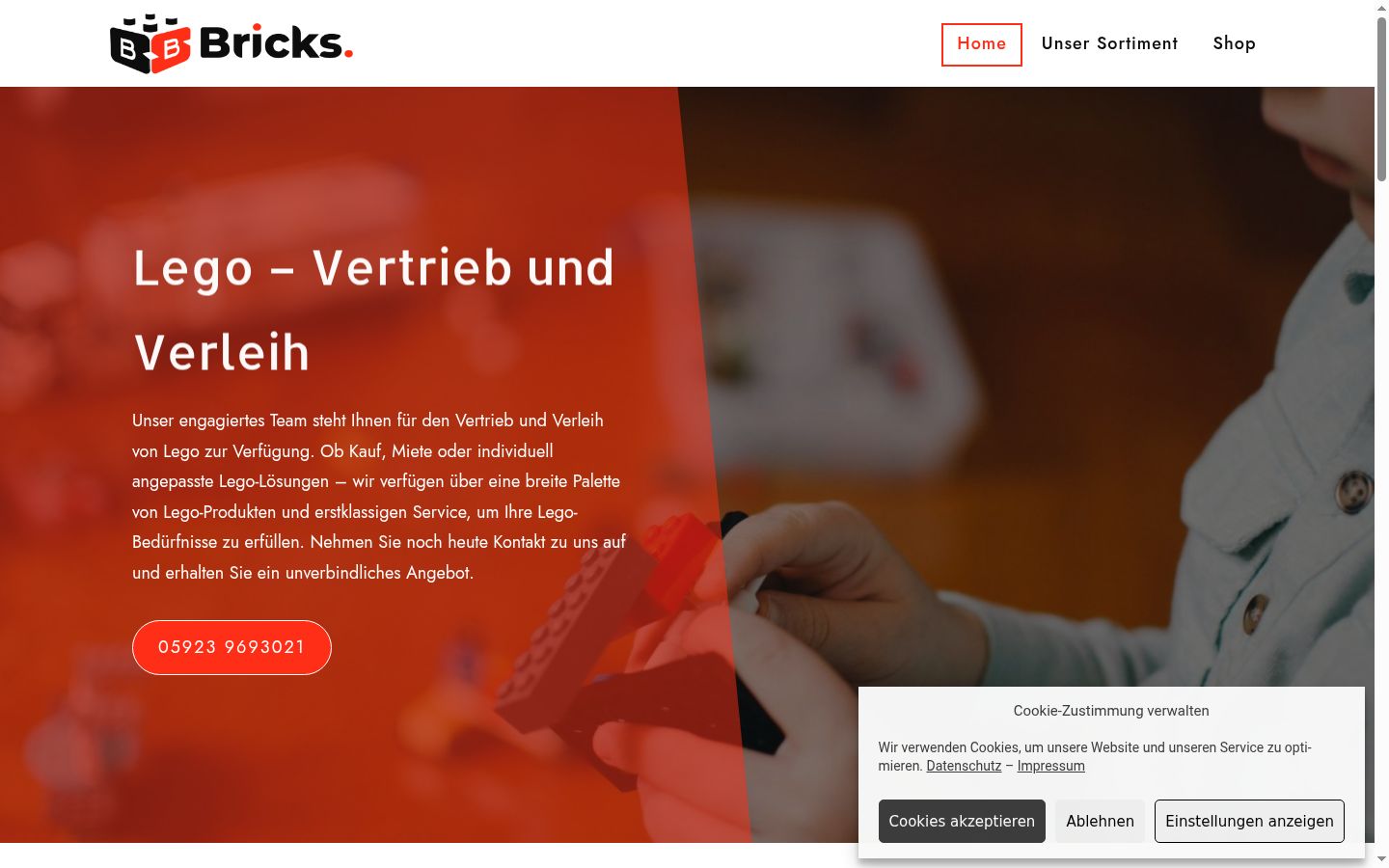 Screenshot des Einwilligungsbanners vor jeglicher Interaktion