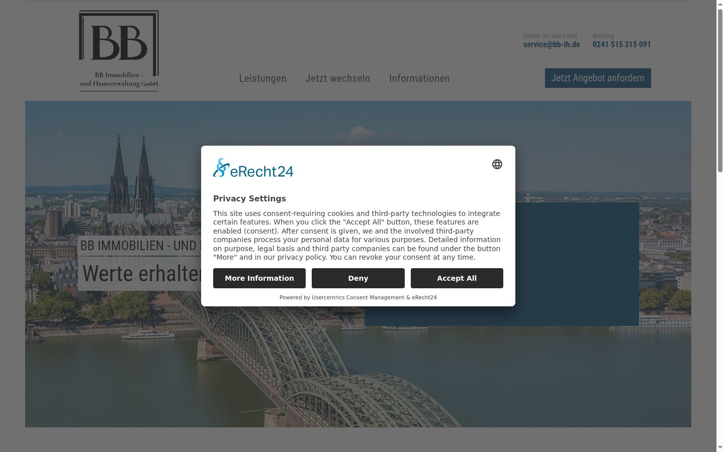 Screenshot del banner di consenso mostrato prima di qualsiasi interazione