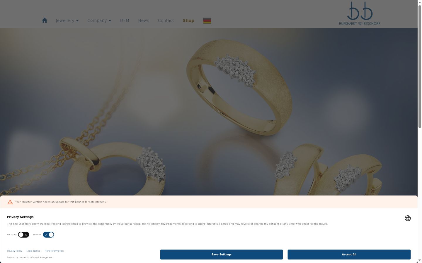 Screenshot del banner di consenso mostrato prima di qualsiasi interazione